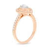 Thumbnail Image 3 of 5/8 CT. T.W. Pear-Shaped Diamond Double Frame Vintage-Style Engagement Ring in 10K Rose Gold