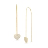 Thumbnail Image 0 of 3/8 CT. T.W. Diamond Heart Threader Earrings in 10K Gold