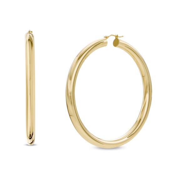 Made in Italy 5.0mm Bold Tube Hoop Earrings in 14K Gold