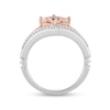 Thumbnail Image 3 of Enchanted Disney Aurora Morganite and 1/5 CT. T.W. Diamond Ring in Sterling Silver and 10K Rose Gold
