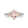 Thumbnail Image 4 of Enchanted Disney Aurora Morganite and 1/5 CT. T.W. Diamond Ring in Sterling Silver and 10K Rose Gold