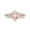 Thumbnail Image 3 of Enchanted Disney Aurora Morganite and 1/5 CT. T.W. Diamond Ring in Sterling Silver and 10K Rose Gold