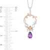 Thumbnail Image 2 of Enchanted Disney Rapunzel Amethyst and 1/10 CT. T.W. Diamond Circle Pendant in Sterling Silver and 10K Rose Gold - 19"