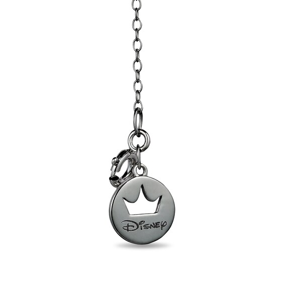 Enchanted Disney Villains Ursula Amethyst and 1/10 CT. T.w. Diamond Pendant in Sterling Silver with Black Rhodium - 19"