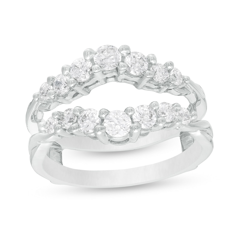 Main Image 1 of 7/8 CT. T.W. Diamond Contour Solitaire Enhancer in 10K White Gold