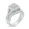 Thumbnail Image 3 of 1 CT. T.W. Composite Diamond Cushion Frame Twist Shank Bridal Set in 10K White Gold
