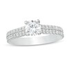 Thumbnail Image 0 of 1-1/4 CT. T.W. Diamond Double Row Engagement Ring in 14K White Gold