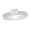 Thumbnail Image 1 of 1-1/4 CT. T.W. Diamond Double Row Engagement Ring in 14K White Gold