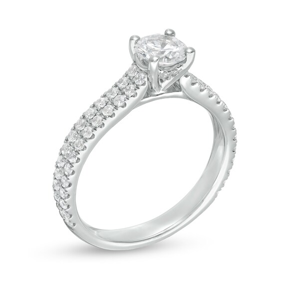 1-1/4 CT. T.w. Diamond Double Row Engagement Ring in 14K White Gold