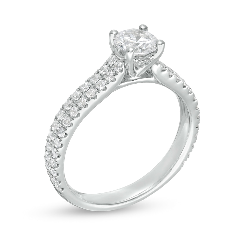 1-1/4 CT. T.W. Diamond Double Row Engagement Ring in 14K White Gold