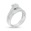Thumbnail Image 3 of 1/4 CT. T.W. Diamond Cushion Frame Bridal Set in Sterling Silver