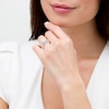 Thumbnail Image 2 of 1/4 CT. T.W. Composite Diamond Heart Frame Twist Shank Bridal Set in Sterling Silver