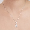 Thumbnail Image 2 of 1 CT. T.W. Composite Diamond Frame Teardrop Dangle Pendant in 10K White Gold