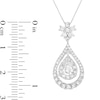 Thumbnail Image 3 of 1 CT. T.W. Composite Diamond Frame Teardrop Dangle Pendant in 10K White Gold
