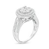 1 CT. T.W. Baguette and Round Diamond Double Frame Multi-Row Engagement Ring in 10K White Gold