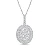 Thumbnail Image 1 of 1 CT. T.W. Composite Oval Diamond Double Frame Pendant in 10K White Gold
