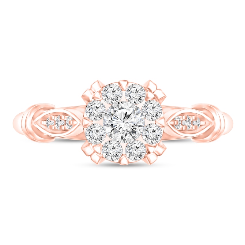 1/4 CT. T.W. Diamond Promise Ring in 10K Rose Gold