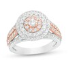 1-3/8 CT. T.W. Composite Diamond Frame Multi-Row Engagement Ring in 10K Two-Tone Gold