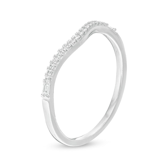 1/10 CT. T.w. Diamond Contour Anniversary Band in 10K White Gold