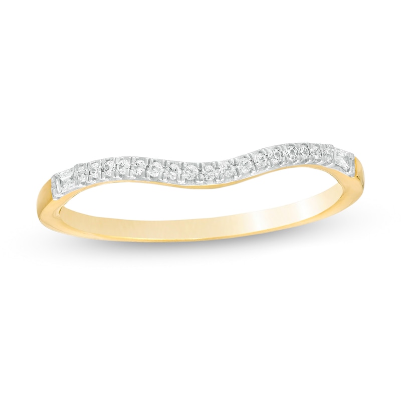 Main Image 1 of 1/10 CT. T.W. Diamond Contour Anniversary Band in 10K Gold