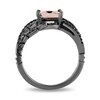 Thumbnail Image 3 of Enchanted Disney Villains Maleficent Octagonal Morganite and 1/3 CT. T.W. Black Diamond Ring in Sterling Silver