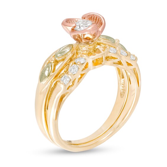 Black Hills Gold 1/2 CT. T.W. Diamond Flower Bridal Set Black Hills Gold 1/2 CT. T.W. Diamond Flower Bridal Set
