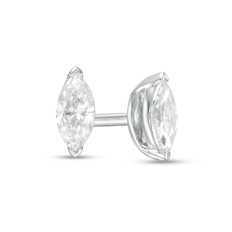 Main Image 1 of 1/4 CT. T.W. Marquise Diamond Solitaire Stud Earrings in 10K White Gold