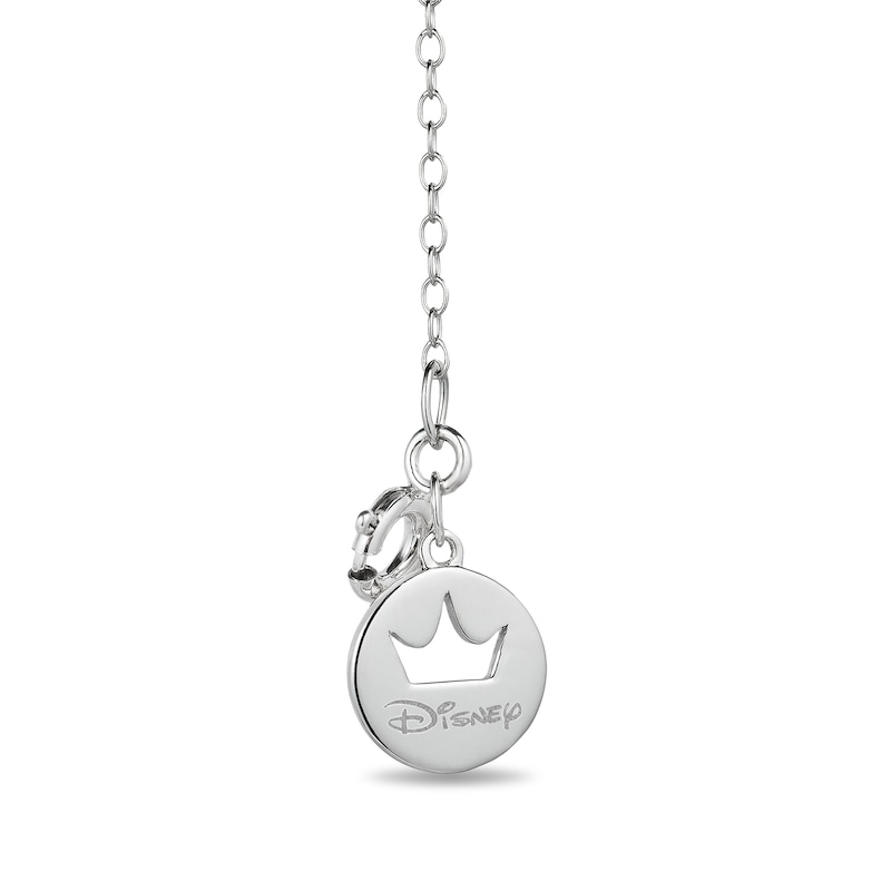 Main Image 2 of Enchanted Disney Mulan Live Action Rhodolite Garnet and 1/10 CT. T.W. Diamond Flower Pendant in Sterling Silver - 19"