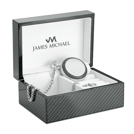 Men's James Michael Pocket Watch with Black Dial (Model: Pda181007)