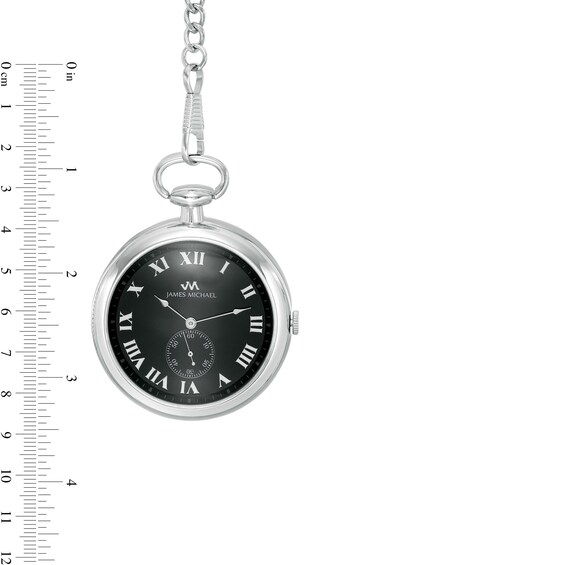 Men's James Michael Pocket Watch with Black Dial and Black Pouch (Model: Pqa181125P)