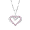 Thumbnail Image 0 of The Kindred Heart from Vera Wang Love Collection Sapphire and 1/20 CT. T.W. Diamond Pendant in Sterling Silver - 19"
