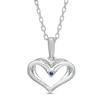 Thumbnail Image 1 of The Kindred Heart from Vera Wang Love Collection Sapphire and 1/20 CT. T.W. Diamond Pendant in Sterling Silver - 19"