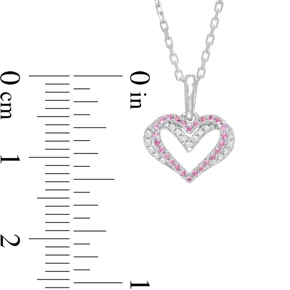 The Kindred Heart from Vera Wang Love Collection Sapphire and 1/20 CT. T.w. Diamond Pendant in Sterling Silver - 19"