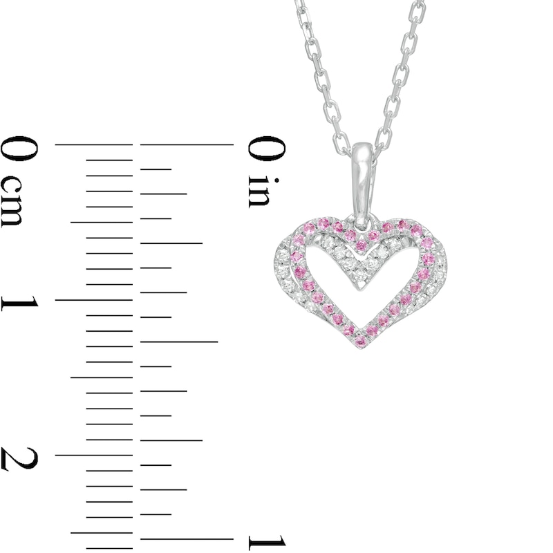 The Kindred Heart from Vera Wang Love Collection Sapphire and 1/20 CT. T.W. Diamond Pendant in Sterling Silver - 19"