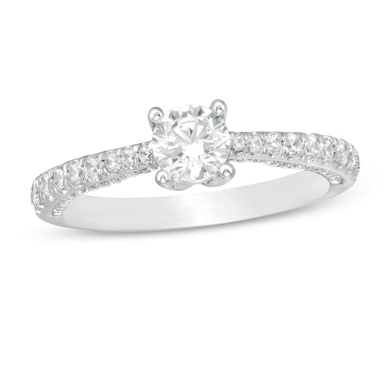 Main Image 1 of Love's Destiny by Zales 1 CT. T.W. Certified Diamond Engagement Ring in 14K White Gold (I/I1)