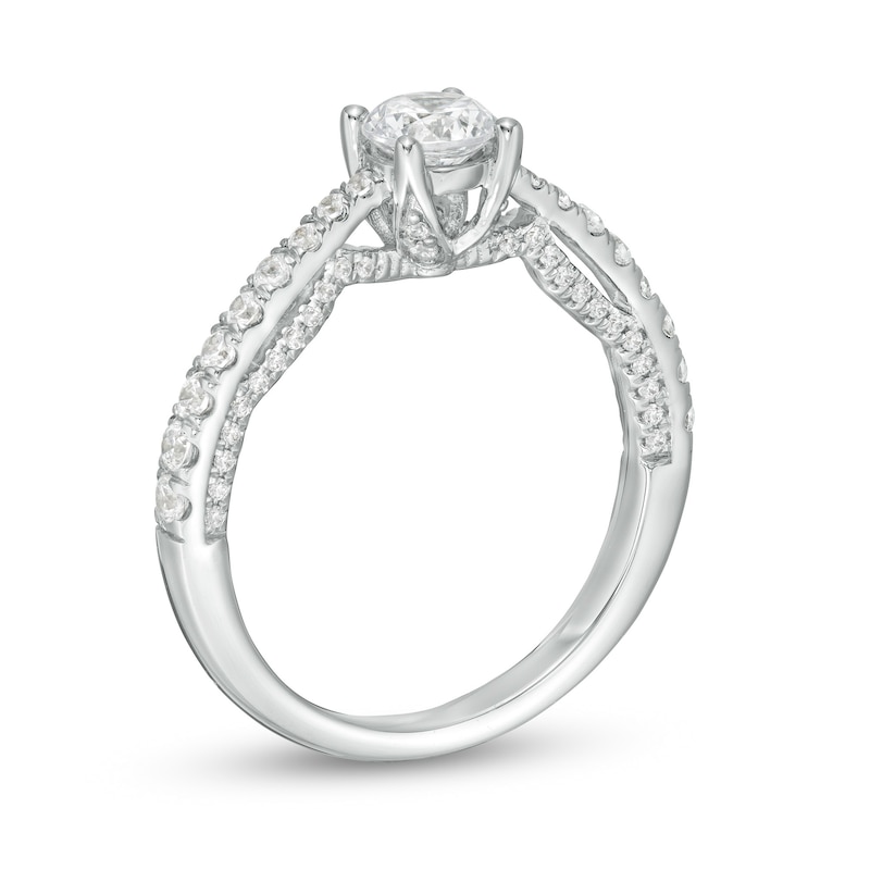 Main Image 3 of Love's Destiny by Zales 1 CT. T.W. Certified Diamond Engagement Ring in 14K White Gold (I/I1)