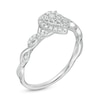 Thumbnail Image 3 of 1/4 CT. T.W. Composite Pear Diamond Frame Twist Shank Engagement Ring in 10K White Gold