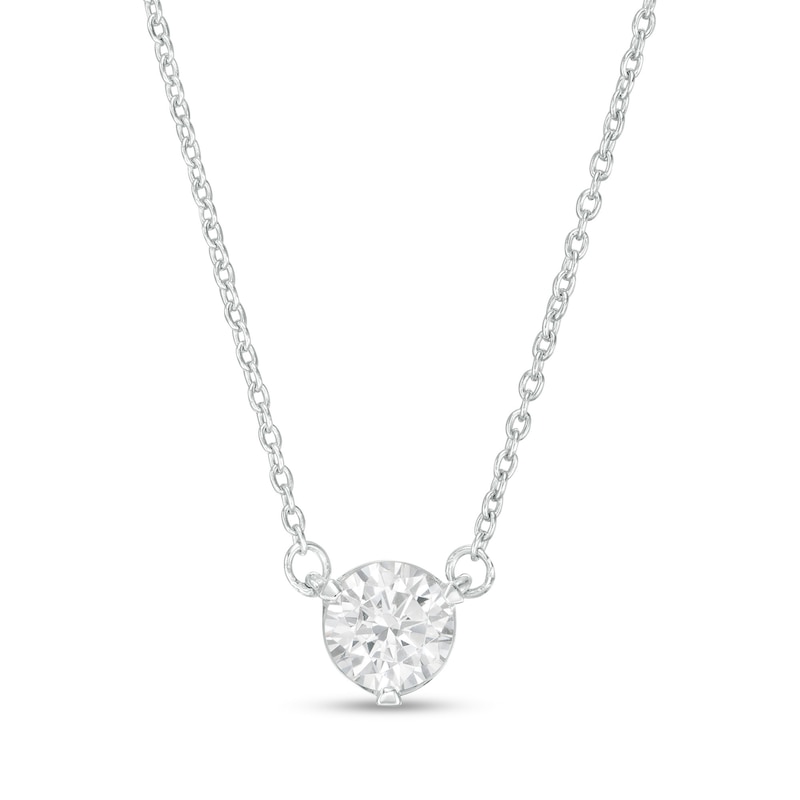 Main Image 1 of Zales Private Collection 1/2 CT. Certified Diamond Solitaire Necklace in 14K White Gold (F/I1)