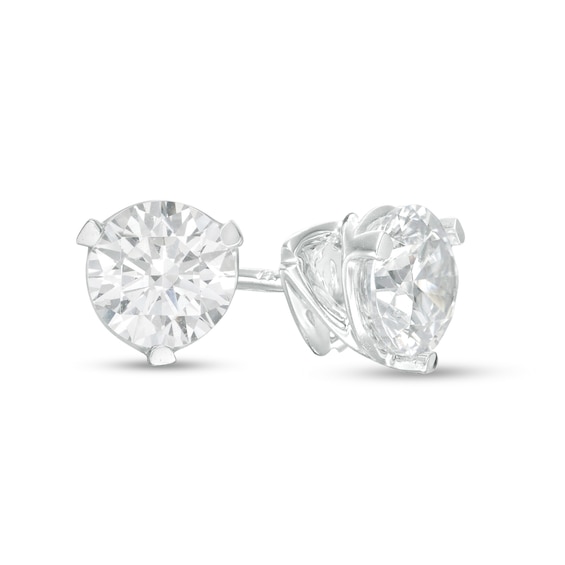 Zales Private Collection 1 CT. T.w. Certified Diamond Solitaire Stud Earrings in 14K White Gold (F/I1)
