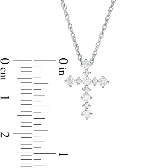 1/3 CT. T.w. Diamond Cross Pendant in 10K White Gold