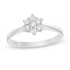 1/4 CT. T.W. Composite Diamond Flower Promise Ring in 10K White Gold