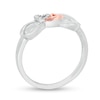 Thumbnail Image 3 of Diamond Accent Double Heart Infinity Ring in Sterling Silver and 14K Rose Gold Plate