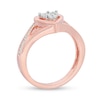Thumbnail Image 3 of 1/20 CT. T.W. Diamond Heart Split Shank Promise Ring in Sterling Silver and 14K Rose Gold Plate