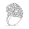 Thumbnail Image 3 of 2 CT. T.W. Baguette and Round Composite Diamond Pear-Shaped Ring in 10K White Gold