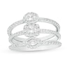 Thumbnail Image 1 of 3/4 CT. T.W. Diamond Frame Three Piece Stackable Ring Set in 14K White Gold