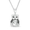Thumbnail Image 1 of 1/10 CT. T.W. Enhanced Black and White Diamond Panda Pendant in Sterling Silver