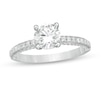 Thumbnail Image 1 of Celebration Ideal 1 CT. T.W. Certified Diamond Engagement Ring in 14K White Gold (I/I1)