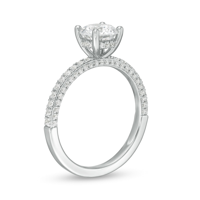 Main Image 3 of Celebration Ideal 1 CT. T.W. Certified Diamond Engagement Ring in 14K White Gold (I/I1)