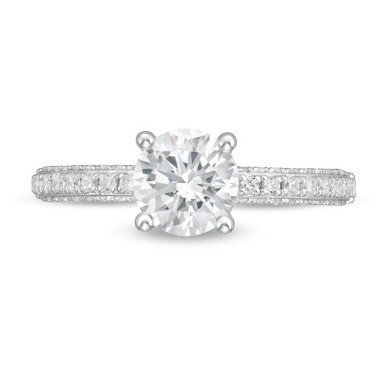 Celebration Ideal 1 CT. T.w. Certified Diamond Engagement Ring in 14K White Gold (I/I1)