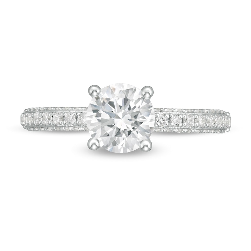Main Image 4 of Celebration Ideal 1 CT. T.W. Certified Diamond Engagement Ring in 14K White Gold (I/I1)